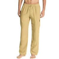 Baccoke muške hlače muške casual solidne pantalone pune dužine bočnih džepova nacrtajući pant hlače