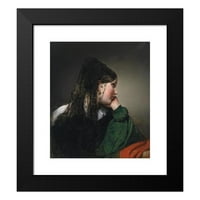 Friedrich von Amerling Black Moderni uokvireni muzej umjetnički print naslovljen - djevojka u profilu