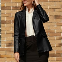 Azrijski modni jakni za žene, plus veličina Ženska kožna kaputa, casual ženski ovratnik vrat ljetna