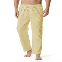 Colisha Muške posteljine radne hlače Ležerne prilike za hlače elastične struke Džepne plaže Lagane lagane