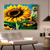 Bold i prekrasan - suncokret platno Zidna umjetnost - Cvjetanje suncokretovog platna Zidna umjetnost