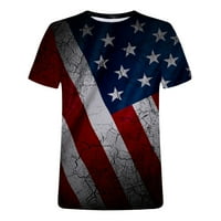 Muška 3D zastava T majica Dan nezavisnosti Tee Retro Slim Fit Short rukav Crewneck Thirt Ležerne prilike