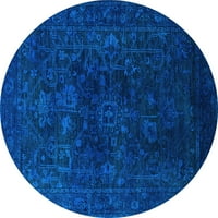 Ahgly Company u zatvorenom okruglom perzijskom svjetlošću plave boemske prostirke, 7 'krug