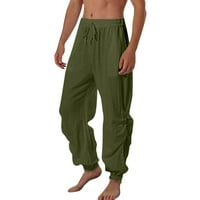 Pedort Men Long Loose sportske hlače Brza suha konusna pantna vojska zelena, m