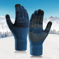 Yubnlvae ekran meka za muškarce protiv klizanja zimske toplotne žene rukavice pletene obloge nadograđene rukavice elastične rukavice plave boje