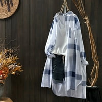 Kamummork PI ženske majice dugih rukava s dugim rukavima za čišćenje ženskih vrhova bluza casual labava