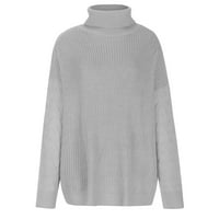 Slatki pad za jesen za žene, ženske kornjačeve prevelike džempere dugih rukava pulover labav Chunky