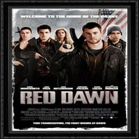 Crvena zora Veliki crni ukrašeni drveni okvir Framed Platneni filmski poster umjetnosti