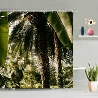 Palmine stabla zastava za tuširanje set tropskih postrojenja iz džungle prirodno pejzažno poliesterski tkanini zavjere za kupatilo sa kukama