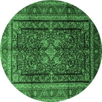 Ahgly Company Zatvorena okrugla Perzijska smaragdna zelena tradicionalnih prostirki, 4 'krug