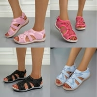 Rewenti Womenske plišane cipele sa otvorenim prstima meke tople kućne papuče Ljetne žene Sandale Clearence Pink 4.5