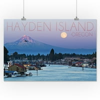 Hayden Island, Oregon, Mt. Hood i riječna scena