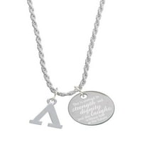 Delight nakit Silvertone Veliko grčko pismo - Lambda - Obučena je u vitlu i dostojanstveno ogrlica šarma,