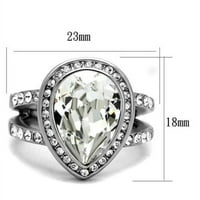 Luxe nakit dizajnira ženski prsten za angažman od nehrđajućeg čelika sa čistim kristalima - veličine