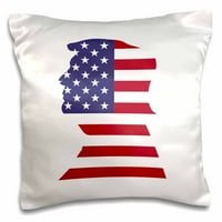 3Droze američke zvijezde američke zastave i pruge-patriotski oblik-donald adut-bijeli - jastuk, by