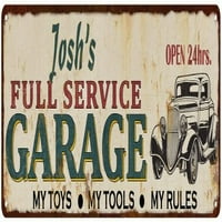 Josh's Full Service Garage Metal znak Rusty Man Cave 106180047270