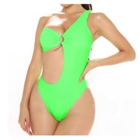 Jedno kupaće kostim Tummy Control Solid Bikini Sportski bodybuilding kupaći kostim zelena veličina L