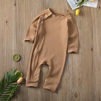 Llieseram Newborn Baby Boy Girl Pamučni pleteni džepanski mjeseci padajuća proljetna rumper odjeća