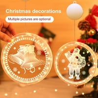 MyBeauty božić 3D svjetiljka Snowflake Santa Claus okrugli novost Snjegović viseći ukrasnu žarulju za prozor