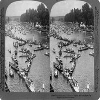 Royal Henley Regata, 1902. Nthe Royal Henley Regatta utrka u Henley-on-Thames, England. Stereograph,