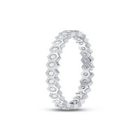 Jewels 14kt Bijelo zlato Žene Okrugli dijamantni stroj-set band prsten CTTW