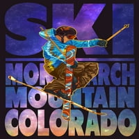 Monarch Mountain, Kolorado - Milky Way skijaš - umjetnička djela sa lampionama