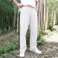 Muške hlače Grafički labavi ležerni znojne posteljine pamučne ljetne pamučne pamučne pantalone