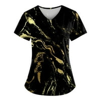 Ženski vrhovi bluza Radna odjeća kratki rukav Grafički otisci Dame Ljeto V-izrez Modni crni 3xl