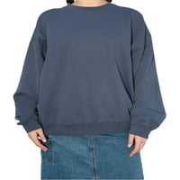 Gureui ženski pulover, ležerne pune boje dugih rukava s dugim rukavima, rame sa ramenim ramenom uz rebraste