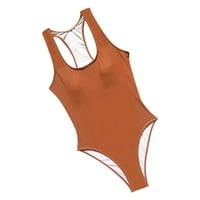 Žene Jedno kupaće zavoj za zavojno odjeću za odmaranje Retro kupaći kostimi s cvjetnim print kupaćim kostima Ljetni kupaći kostimi St. Patrick's Day Y2K odjeća Moje narudžbe Brown l