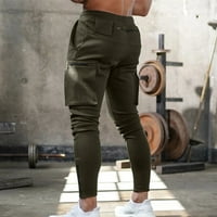 Wozhidaoke teretni hlače za muškarce muške fitness casual pantalone Multi-džepni patentni džep sportske