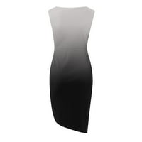 HHEI_K Maxi haljine za žene Ženske duboke V izrez Elegantna ruched Split banket Dress Gradientcolor