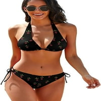 Cinnamon Sweet Kiselle Beet Ženska kaiš za kupaći kostim Halter Bikini Set Trendy V izrez kupaća odijela