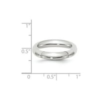 10k bijeli zlatni komfor fit običan klasični vjenčani prsten veličine 6,5