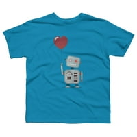 Robot u ljubavi Dječaci Tirkizni plavi grafički tee - Dizajn ljudi M