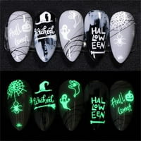 3D naljepnice za nokte Halloween Dizajn Svjetlosni DIY zakrpa za zakrpu za nokte