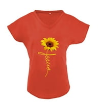 Modni ženski suncokret za suncokret s kratkim rukavima T-majica sa otvorenim kratkim rukavima