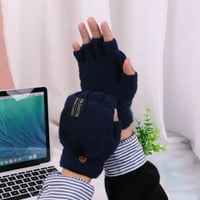 Iopqo rukavice Mittens Laptop Žene Muškarci USB Grijani Mitten Puni i pola prsta Zimske tople pletene