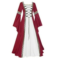 Daqian haljine za žene plus veličine modne žene patchwork casual vintage podne duljine gotičke haljine