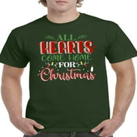 Sva srca dolaze kući božićne majice muškarci -Martprints dizajni, muški mali