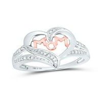 Jewels Sterling Silver ženski okrugli dijamant mama majka srca modni prsten cttw