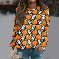 Feternal ženska ležerna modna Halloween Print s dugih rukava O-izrez TOP bluza