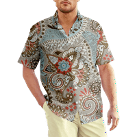 Muški printirske majice, cvjetni paisley grafički otisci ulični casual vrhovi Basic Fashion Vintage