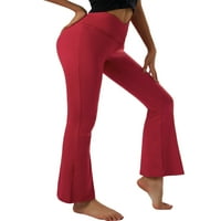 Ženske pantalone na otvorenim jogama crossover visokog struka Stretch yoga hlače bootleg teretane Workout