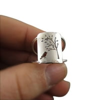 Waroouhouse Classic Cluped Legura šuplje vintage prstena ptica stabla uzorka Lady Ring Nakit Accessionams