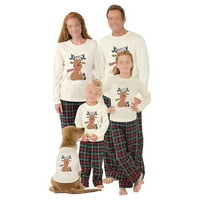 Božićni muškarci Žene Djeca Dječja porodica Pajamas Set Reindeer Print Spavaće noćna odjeća Pidžamas