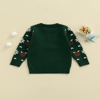 Multitrast Božićni mališani ležerni džemper okrugli ovratnik pulover pletiva