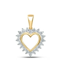 Dijamantna ponuda 10KT Žuta zlatna žena Okrugli dijamantski privjesak za srce CTTW