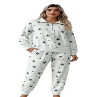 Richie House ženska pidžama set dvodijelni sanji za spavanje salon dugih rukava Zip pj set RHW4038-A-L