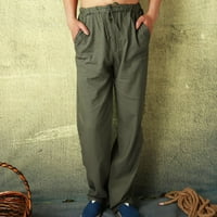 Znojne hlače muške muškarci modni pamučni posteljina plus veličina casual elastičnih struka džepova